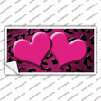 Pink Black Cheetah Hearts Oil Rubbed Novelty Sticker Decal