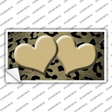 Gold Black Cheetah Hearts Oil Rubbed Novelty Sticker Decal