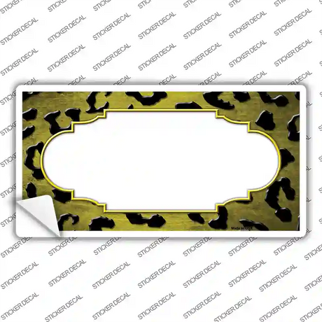 Yellow Black Cheetah Scallop Oil Rubbed Novelty Sticker Decal