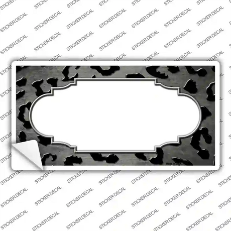 Gray Black Cheetah Scallop Oil Rubbed Novelty Sticker Decal