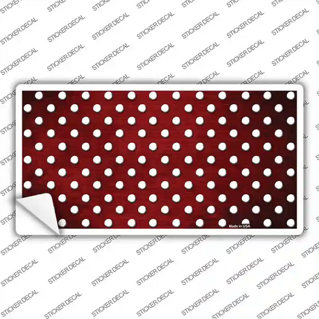 Red White Small Dots Oil Rubbed Novelty Sticker Decal