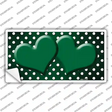 Green White Small Dots Hearts Oil Rubbed Novelty Sticker Decal