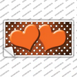 Orange White Small Dots Hearts Oil Rubbed Novelty Sticker Decal
