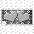 Gray White Small Dots Hearts Oil Rubbed Novelty Sticker Decal