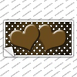 Brown White Small Dots Hearts Oil Rubbed Novelty Sticker Decal