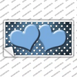 Light Blue White Small Dots Hearts Oil Rubbed Novelty Sticker Decal