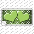 Lime Green White Small Dots Hearts Oil Rubbed Novelty Sticker Decal