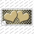 Gold White Small Dots Hearts Oil Rubbed Novelty Sticker Decal