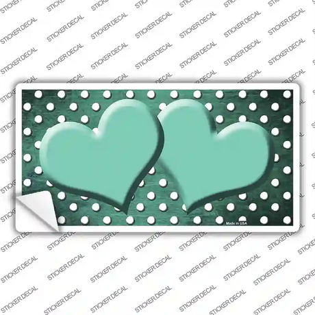 Mint White Small Dots Hearts Oil Rubbed Novelty Sticker Decal