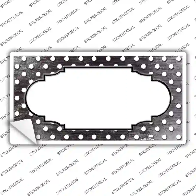 Black White Small Dots Scallop Oil Rubbed Novelty Sticker Decal