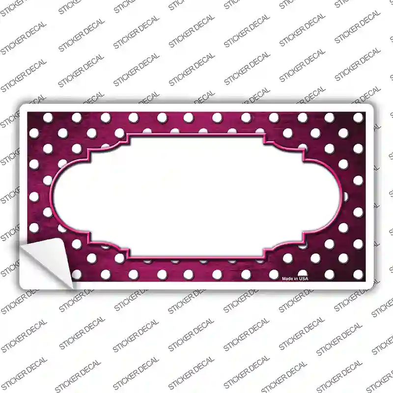 Pink White Small Dots Scallop Oil Rubbed Novelty Sticker Decal