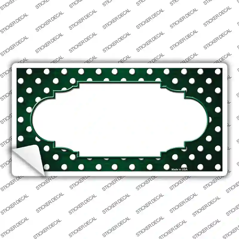 Green White Small Dots Scallop Oil Rubbed Novelty Sticker Decal