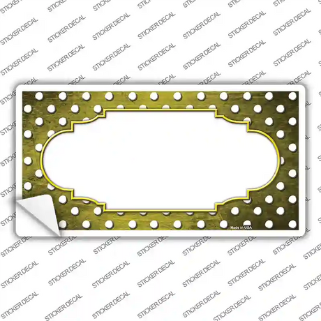 Yellow White Small Dots Scallop Oil Rubbed Novelty Sticker Decal