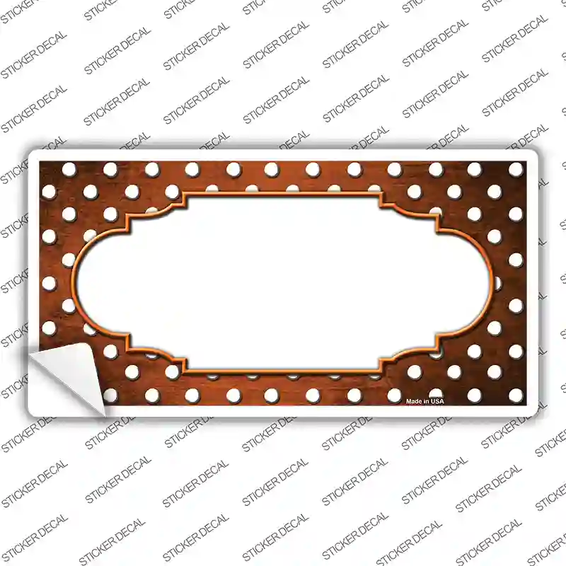 Orange White Small Dots Scallop Oil Rubbed Novelty Sticker Decal