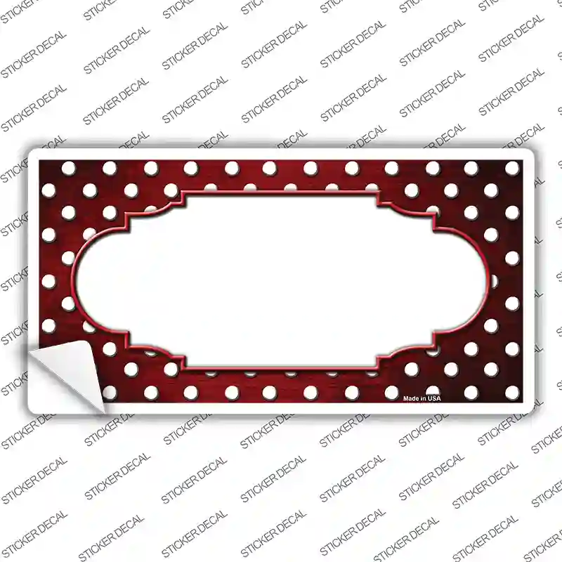 Red White Small Dots Scallop Oil Rubbed Novelty Sticker Decal
