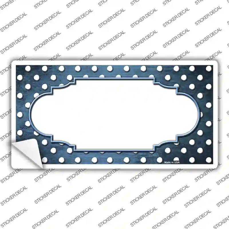 Light Blue White Small Dots Scallop Oil Rubbed Novelty Sticker Decal