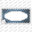 Light Blue White Small Dots Scallop Oil Rubbed Novelty Sticker Decal
