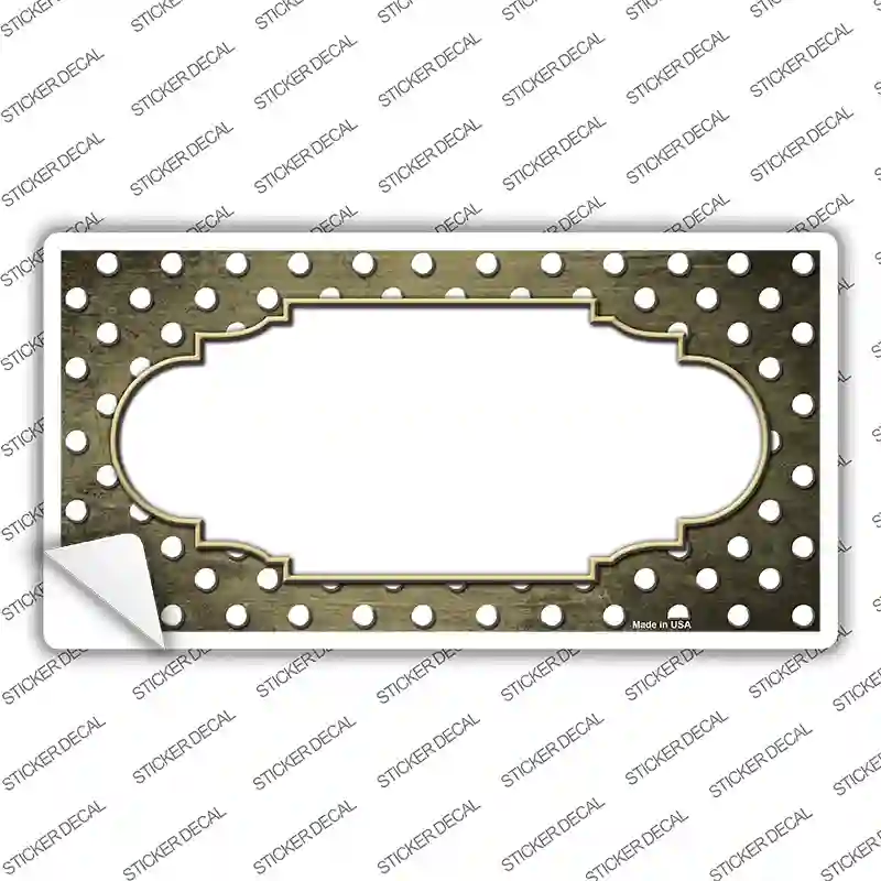 Gold White Small Dots Scallop Oil Rubbed Novelty Sticker Decal