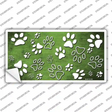 Lime Green White Paw Oil Rubbed Novelty Sticker Decal