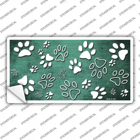 Mint White Paw Oil Rubbed Novelty Sticker Decal