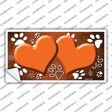 Paw Heart Orange White Novelty Sticker Decal