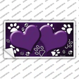 Paw Heart Purple White Novelty Sticker Decal