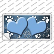 Paw Heart Light Blue White Novelty Sticker Decal