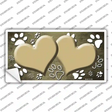 Paw Heart Gold White Novelty Sticker Decal