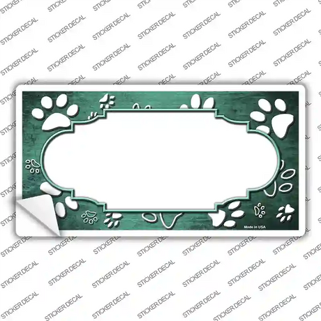 Paw Scallop Mint White Novelty Sticker Decal
