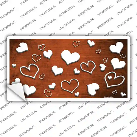 Orange White Love Oil Rubbed Novelty Sticker Decal