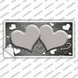 Gray White Love Hearts Oil Rubbed Novelty Sticker Decal