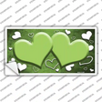 Lime Green White Love Hearts Oil Rubbed Novelty Sticker Decal
