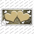Gold White Love Hearts Oil Rubbed Novelty Sticker Decal