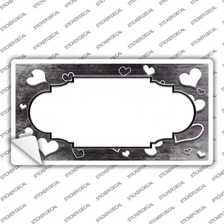 Black White Love Scallop Oil Rubbed Novelty Sticker Decal