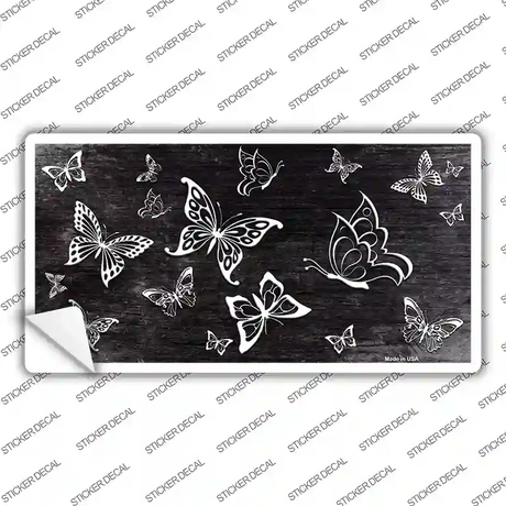 Black White Butterfly Oil Rubbed Novelty Sticker Decal