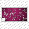 Pink White Butterfly Oil Rubbed Novelty Sticker Decal