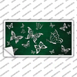 Green White Butterfly Oil Rubbed Novelty Sticker Decal