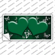 Green White Hearts Butterfly Oil Rubbed Novelty Sticker Decal