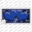 Blue White Hearts Butterfly Oil Rubbed Novelty Sticker Decal