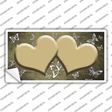 Gold White Hearts Butterfly Oil Rubbed Novelty Sticker Decal