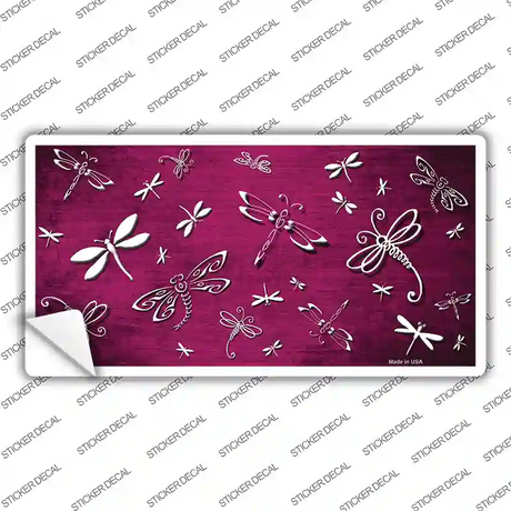 Pink White Dragonfly Oil Rubbed Novelty Sticker Decal