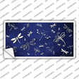 Blue White Dragonfly Oil Rubbed Novelty Sticker Decal