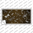 Brown White Dragonfly Oil Rubbed Novelty Sticker Decal