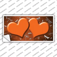 Orange White Dragonfly Hearts Oil Rubbed Novelty Sticker Decal