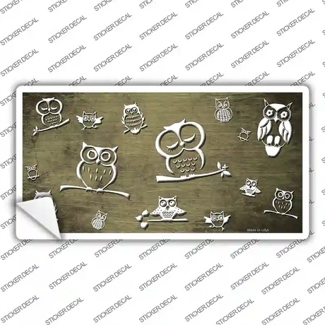 Gold White Owl Oil Rubbed Novelty Sticker Decal