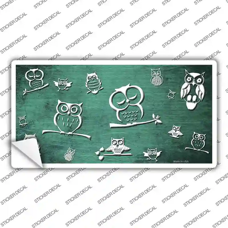 Mint White Owl Oil Rubbed Novelty Sticker Decal