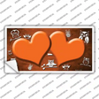 Orange White Owl Hearts Oil Rubbed Novelty Sticker Decal