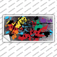 Black White Splatter Oil Rubbed Novelty Sticker Decal