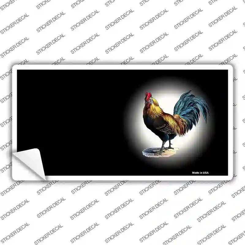 Rooster Offset Black Novelty Sticker Decal