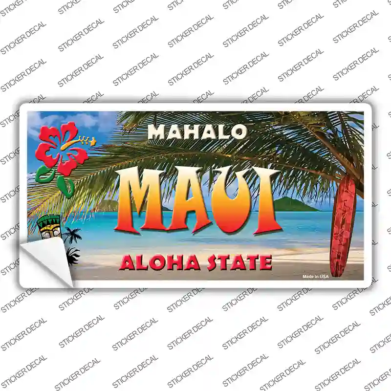Maui Hawaii State Novelty Sticker Decal